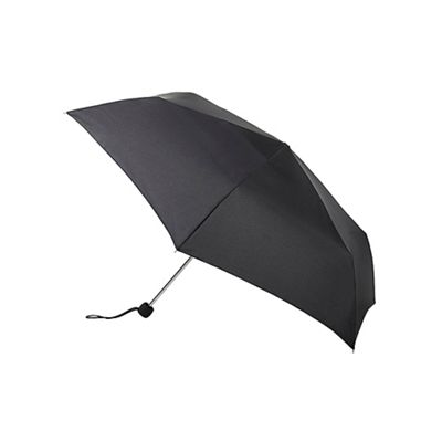 Black umbrella with elastic carry strap